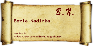 Berle Nadinka névjegykártya